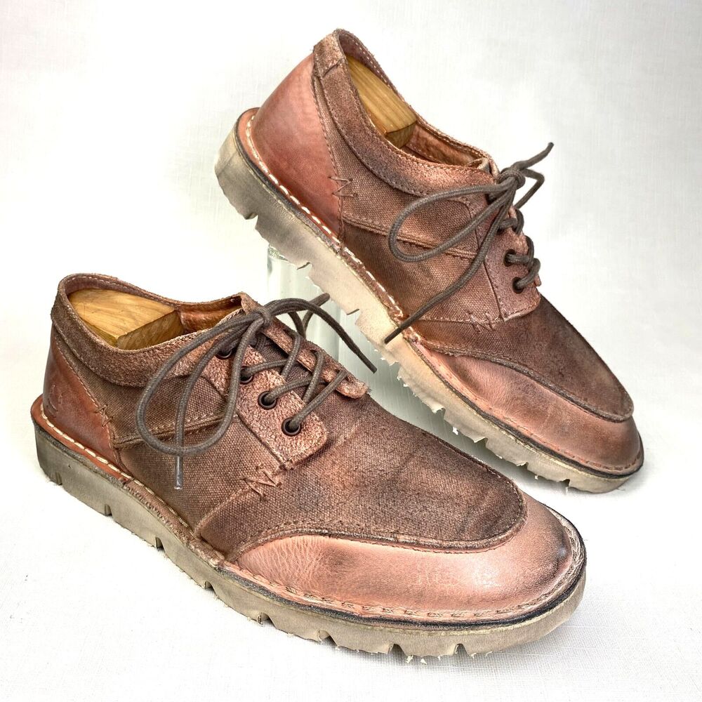 ROAN by Bed Stu 'FENTON' Distressed Leather Shoes! Pecan Beige Suede Sz 9.5